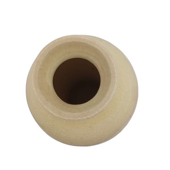 Beige Pottery Vase Rustic Art Deco Distressed 6" Vintage Decor 🌾 - Picture 6 of 14